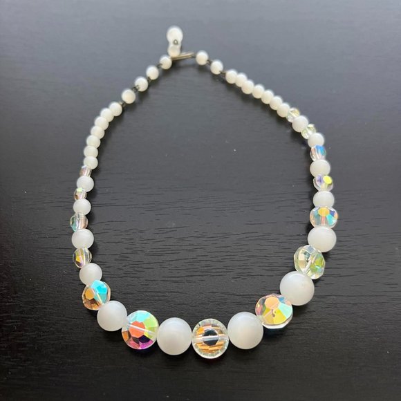 Antique AB Glass and Frosted Glass Choker - Picture 1 of 3